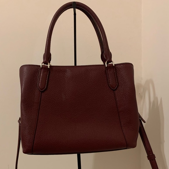 Kate Spade Jackson Pebble Leather Med. Triple Compartment Satchel Cherrywood Red - Picture 7 of 9